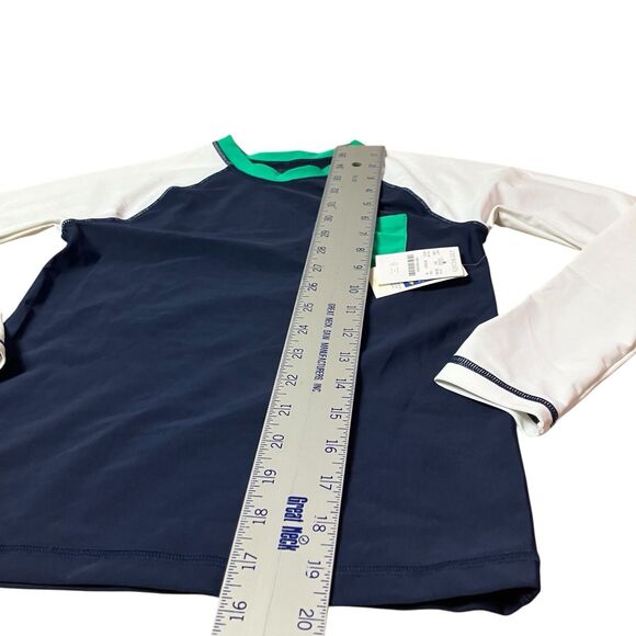 Crewcuts Boys M Blue Colorblock UPF 50+ Rash Guard Swim Shirt Top Vacation - Picture 4 of 13